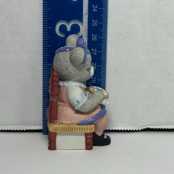 Vintage Bronson Collectibles Flawed Bear Sitting in Chair Embroidering Rare BC - Picture 2 of 8